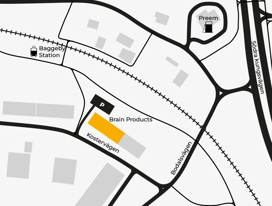 Förenklad karta för att hitta till Brain Products